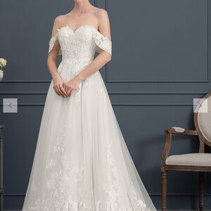 JJ's House Tira Ivory Wedding Dress Size 10